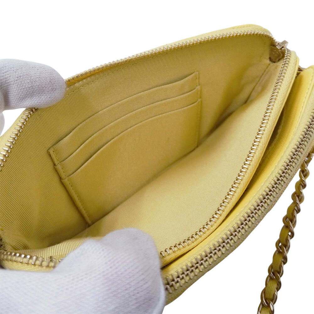 CHANEL Yellow Caviar Leather Wallet - Picture 8 of 12